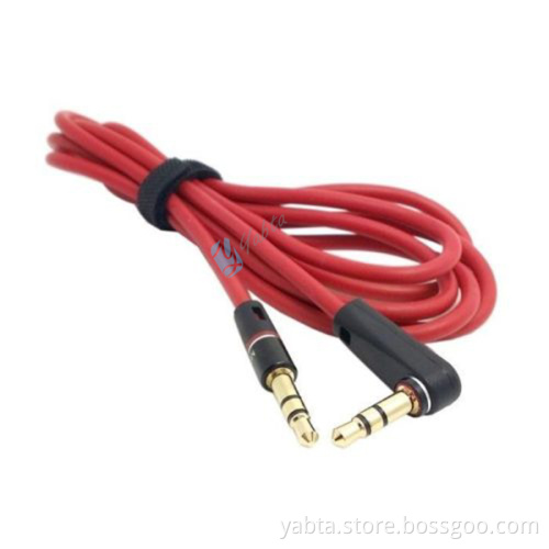 3.5mm Replacement Audio Headphone Cable Angled AUX Cord